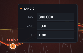 The value bubble on band 2