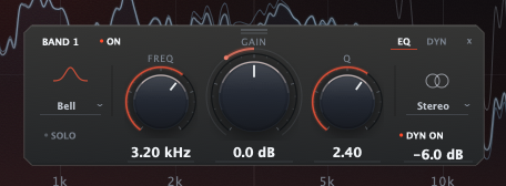 The band plate, EQ page