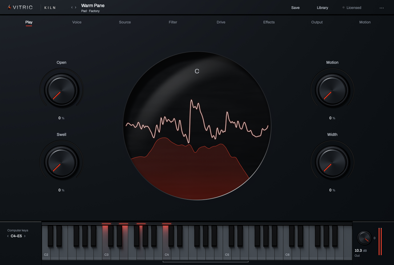 Kiln 1.1.0, the Play page at 1x