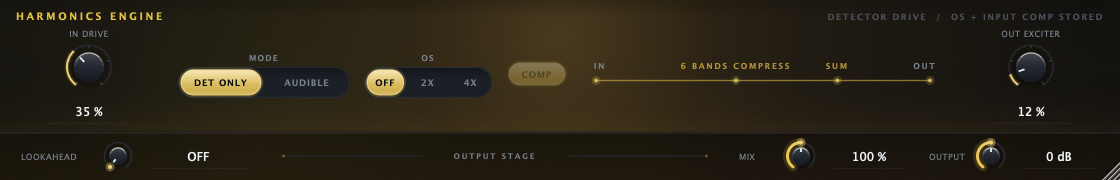 The Harmonics Engine and the output stage