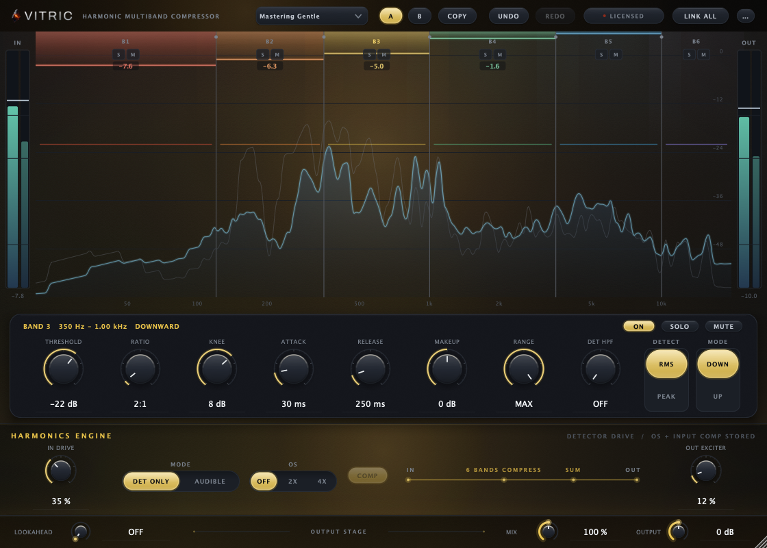 Harmonic Multiband Compressor 2.1.12, the whole window