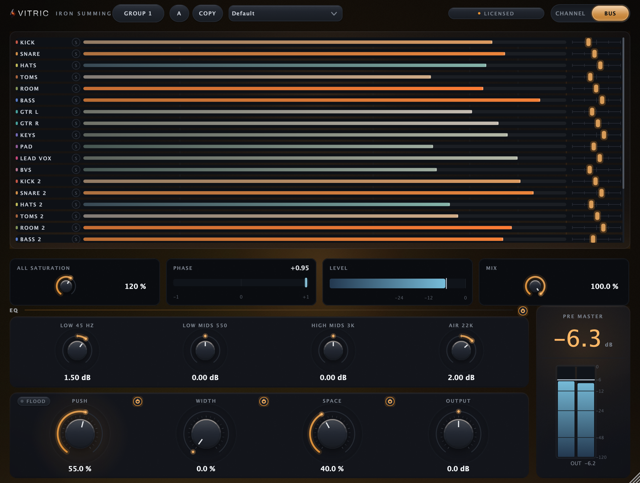 Iron Summing in Bus mode