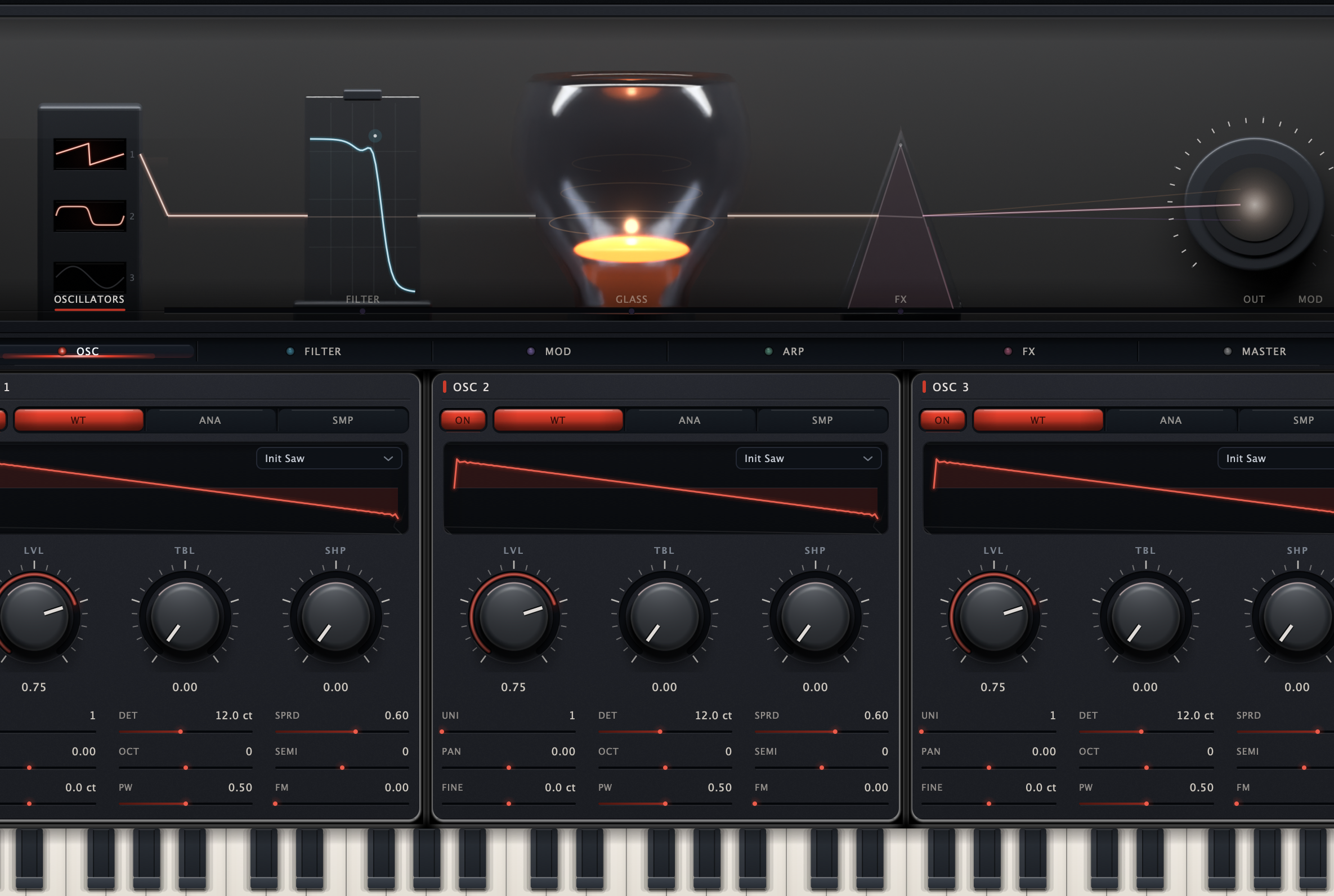Kiln Synthesizer in OSC mode